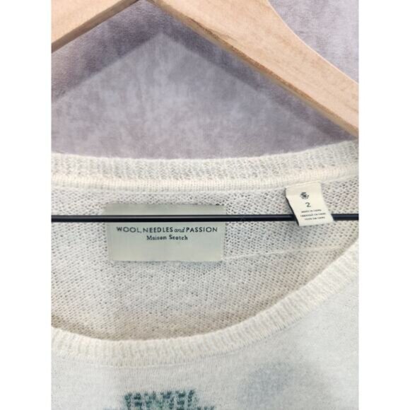 Maison Scotch Sweater Womens SMALL Aztec Angora Blend Western‎ Alpine Boho Knit - Picture 3 of 7